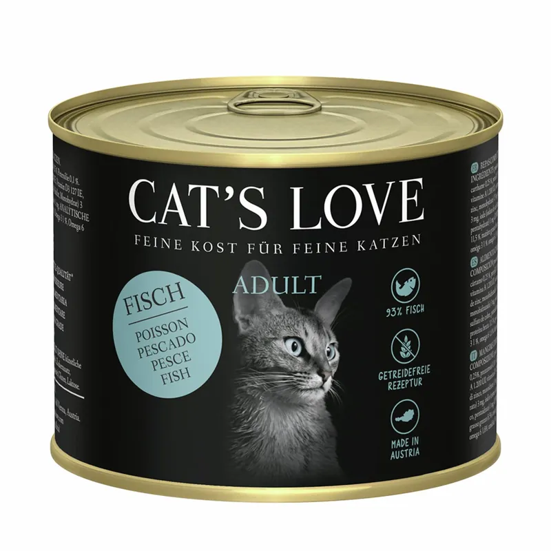Kracherpreis Sparpaket 24 x 200 g Cat's Love Adult Fisch Pur Katzen Nassfutter